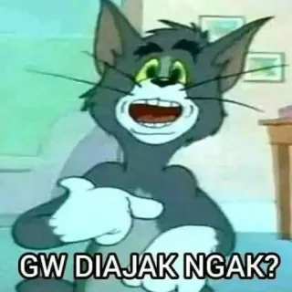 🤔 Tom Cat Tom and Jerry GW DIAJAK NGAK? telegram sticker