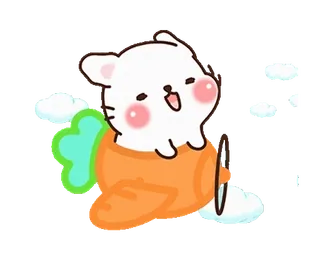✈ pegatina, animal, lindo, avión, volando, dibujos animados, feliz whatsapp sticker