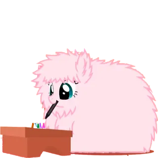 🖍 pony, cartoon, drawing, cute, pink, fluffy telegram sticker