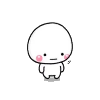 😐 cute, kawaii, emoji, blob, blush telegram sticker