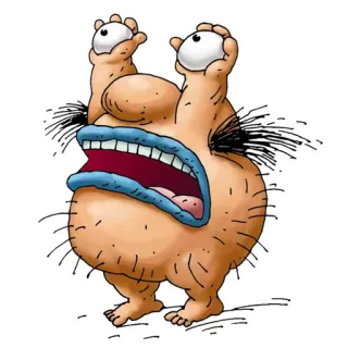 😀 Dibujos animados, Monstruo, Criatura, Divertido, Raro, Ilustración whatsapp sticker