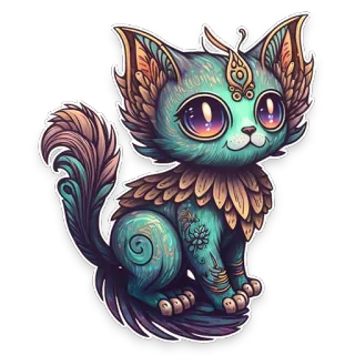 👻 kucing, anak kucing, fantasi, lucu, hewan, kartun, kawaii telegram sticker