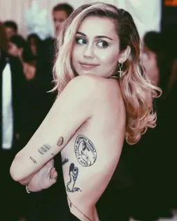🕸 Miley Cyrus майли сайрус, певица, знаменитость, татуировки telegram sticker