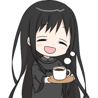 🫖 ROKU Anime, Carino, Ragazza, Caffè, Kawaii, Manga telegram sticker