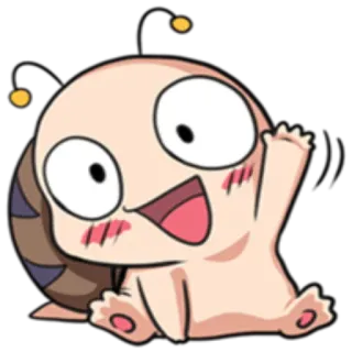 ✋ น่ารัก, คาวาอิ, หอยทาก, อนิเมะ, การ์ตูน, ตัวละคร telegram sticker