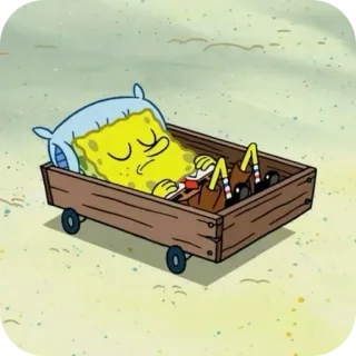 😪 Spongebob Spongebob Squarepants Spongebob, Cartoon, Schlafend, Figur, Träumen, Kissen, Bett telegram sticker