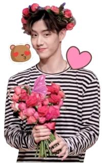 🌹 man, flowers, floral, rose, heart, kiss, butterfly telegram sticker