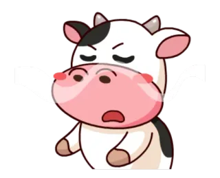 😋 vache, animal, dessin animé, autocollant, fou, en colère telegram sticker