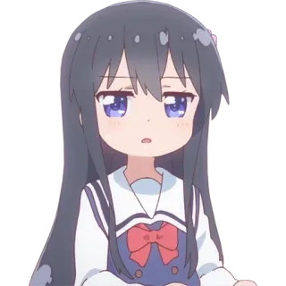 😶 anime, girl, school uniform, cute, manga, sticker whatsapp sticker