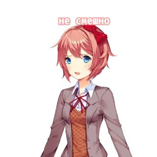 😐 не смешно anime, sticker, russian text, cartoon, character, expression telegram sticker