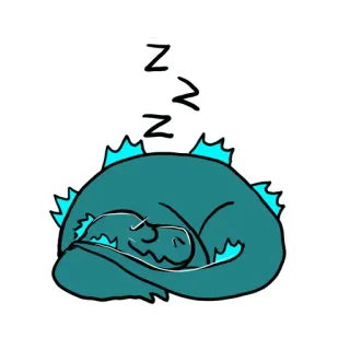 😴 zzz นอนหลับ, มังกร, การ์ตูน, น่ารัก, สัตว์ประหลาด telegram sticker