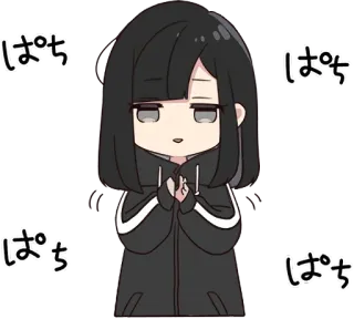 👣 ぱち 애니메이션, 만화, 귀여운, 일본, 여자, 파치, 카와이, 치비 telegram sticker
