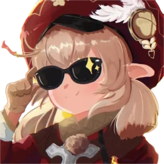 😎 Klee Genshin Impact Anime, Game, Klee, Genshin Impact, Kacamata hitam, Lucu telegram sticker