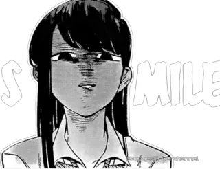 🙂 Komi Shouko Komi Can't Communicate SMILE Anime, Manga, Komi can't communicate, Glimlach, Schattig, Komi Shouko whatsapp sticker