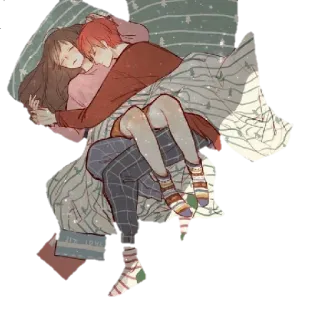 😴 IT'S LOVE пара, любовь, спящий, романтика, нежность telegram sticker