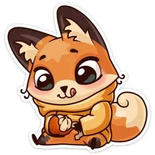 🍊 fuchs, niedlich, tier, cartoon, sticker telegram sticker