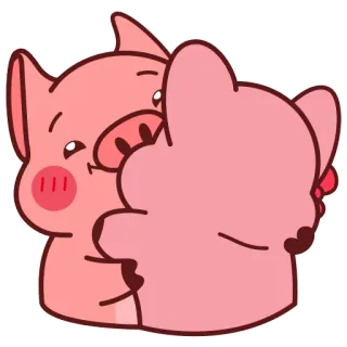 🫂 babi, pelukan, imut, kartun, hewan, persahabatan, cinta telegram sticker