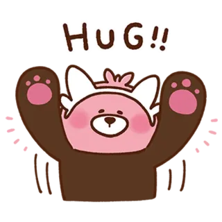 💖 HUG!! hug, cute, bear, animal, cartoon telegram sticker