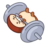 🍞 apple, weightlifting, gym, fitness, cartoon, healthy, exercise telegram sticker