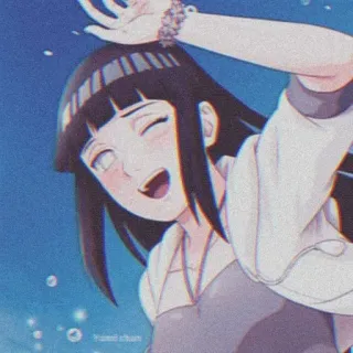 🌟 Hinata Hyuga Naruto anime, cartone animato, ragazza, sorridente, felice, allegra telegram sticker