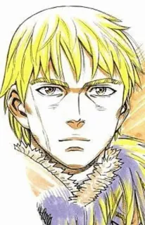 🗡️ Thorfinn Vinland Saga Anime, Manga, Wikinger, blond, ernst whatsapp sticker