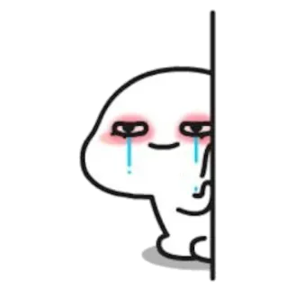 😭 грустный, плачущий, мультик, белый, эмодзи, выражение telegram sticker
