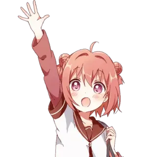 🙋 anime girl, cute, kawaii, cartoon, friendly, wave telegram sticker