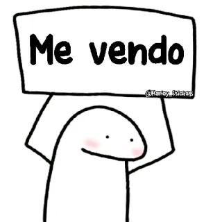 😀 Me vendo adesivo, desenho animado, boneco palito, placa, promoção telegram sticker