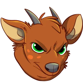 😠 animal, veado, galhada, ilustração, desenho animado whatsapp sticker