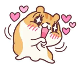 ❤ 仓鼠, 爱, 爱心, 可爱, 卡哇伊, 动物 telegram sticker