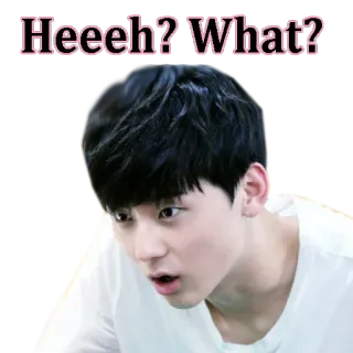 😯 Heeeh? What? terkejut, bingung, asia, pria, pertanyaan, ekspresi whatsapp sticker