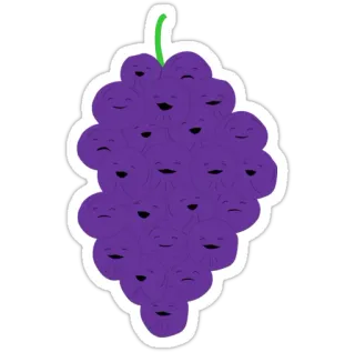 🍇 grapes, fruit, purple, cartoon, sticker telegram sticker