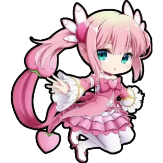 😍 Anime, Manga, Mignon, Fille, Rose, Chibi, Dessin animé telegram sticker