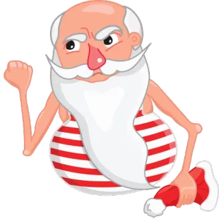 😤 Papá Noel, enojado, dibujos animados, Navidad, traje de baño telegram sticker