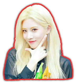 😎 mujer, pelo rubio, K-pop, chica, idol, retrato telegram sticker