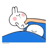 😃 conejo, dormir, lindo, dibujos animados telegram sticker