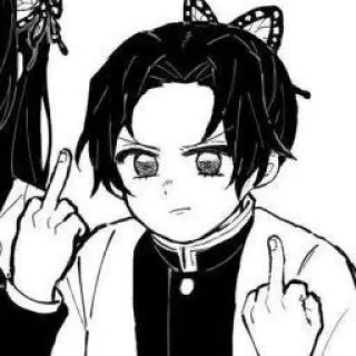 🐚 Anime, Dedo do meio, Ofensivo, Gesto, Desenho animado telegram sticker