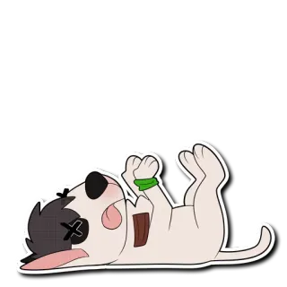 😵 dog, dead, cartoon, animal, illustration, sticker telegram sticker