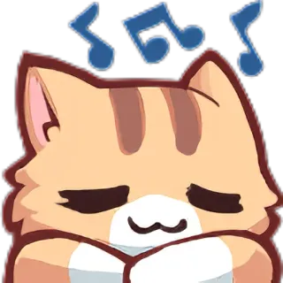 🎵 кот, музыка, милый, мультфильм, стикер telegram sticker