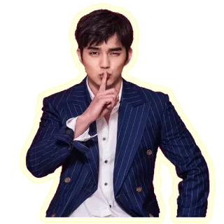 🤐 shhh, quiet, secret, man, finger to lips telegram sticker