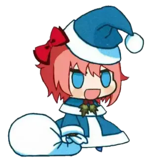 🎁 natale, anime, cartoni animati, carino, vacanza, cappello di babbo natale telegram sticker