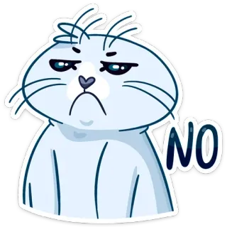 ☹️ NO kartun, kucing, tidak, penolakan, negatif telegram sticker
