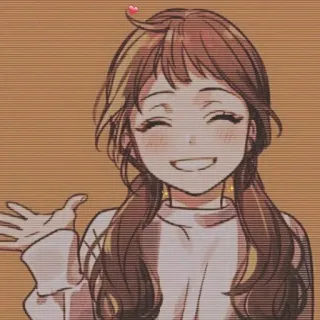 💛 hoạt hình, anime, cô gái, vui vẻ, nụ cười telegram sticker