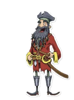 😒 pirata, desenho animado, personagem, espada, mar, capitão pirata telegram sticker