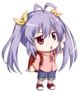 ✋ Аниме, Чиби, Мультфильм, Девушка, Милый, Рюкзак telegram sticker