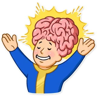 👨‍🎓 Vault Boy Fallout video game, fallout, cartoon, brain, smart telegram sticker