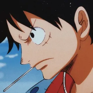 😶 Monkey D. Luffy One Piece one piece, luffy, anime, manga, topi jerami, bajak laut telegram sticker