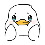 🥹 crying, duck, cartoon, sad, animal, cute whatsapp sticker