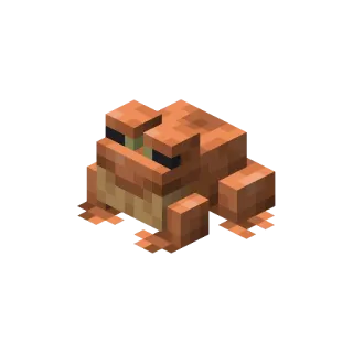 🐸 Minecraft grenouille, minecraft, jeu vidéo, animal, pixelisé, orange whatsapp sticker