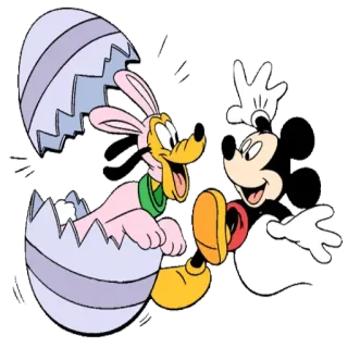 🍭 Mickey Mouse Topolino, Pasqua, Disney, Pluto, cartoni animati whatsapp sticker